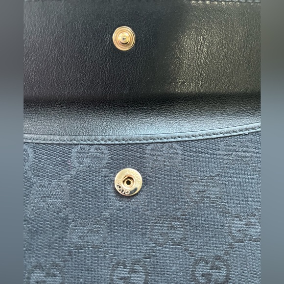 AUTHENTIC Gucci Black GG Canvas & Leather Heart Continental Wallet - Picture 7 of 7